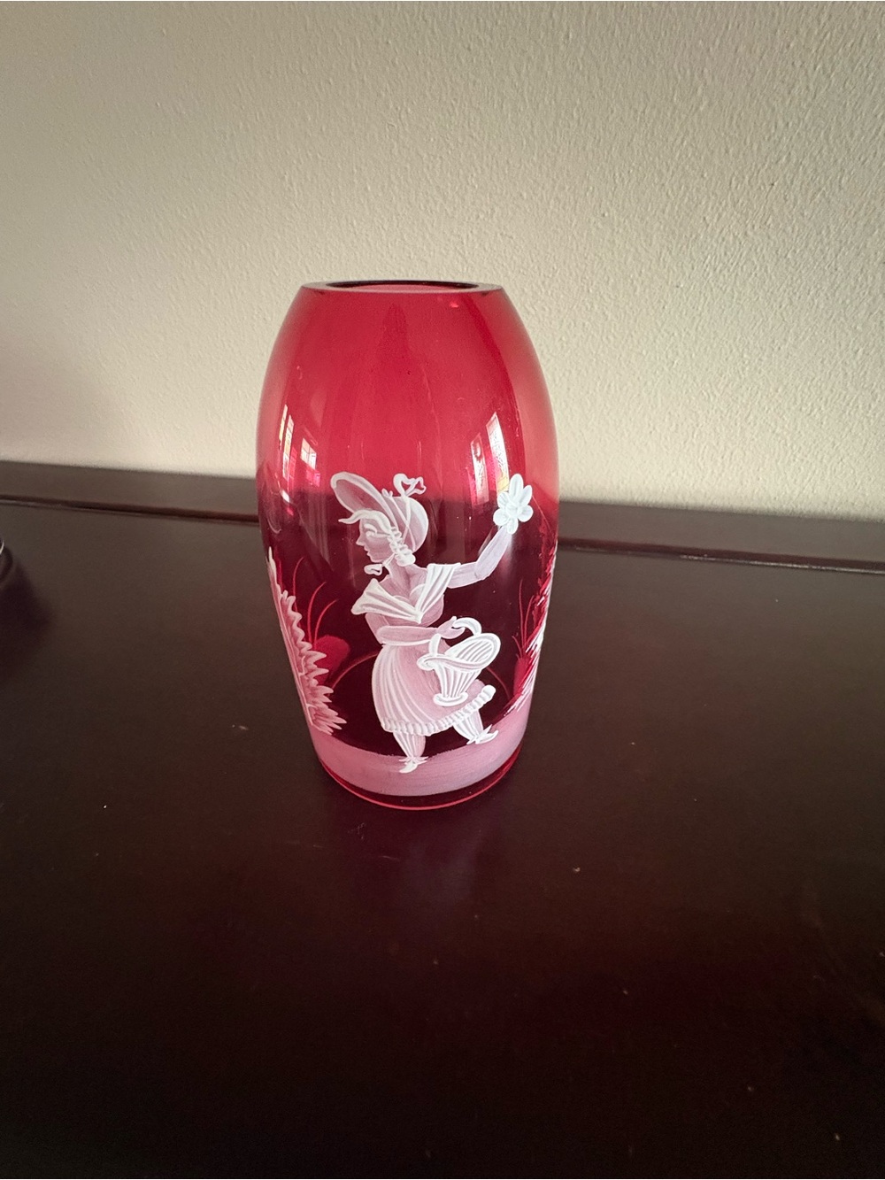 Mary Gregory inspired candle shade. Victorian era